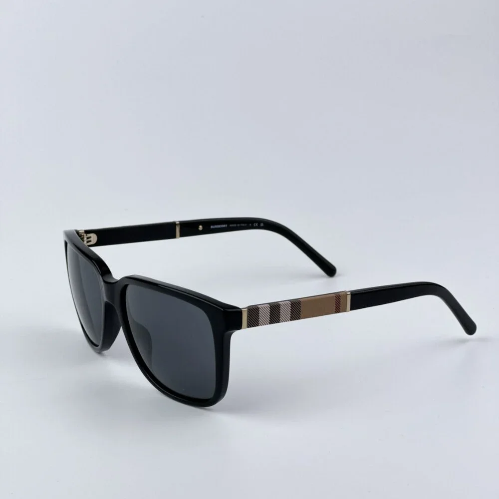 Burberry BE4181 300187 BRAND NEW Sunglasses Black Grey Square Unisex